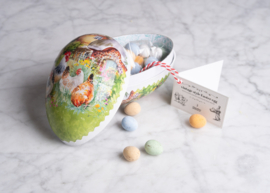 Easter egg carton filled with dragee eggs