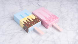 Ice cream slide box with chocolate confetti