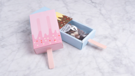 Ice cream slide box with chocolate confetti