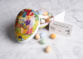 Easter egg carton filled with dragee eggs
