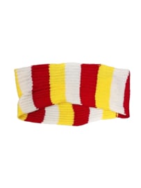 Grof gebreide rood wit gele col