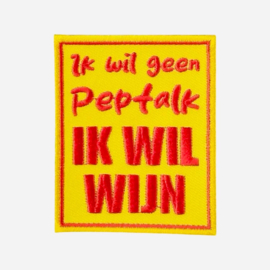 Ik wil geen peptalk, ik wil wijn embleem.
