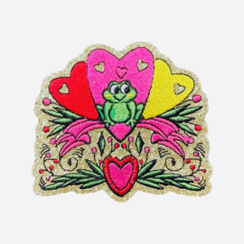 Glitter kikker embleem