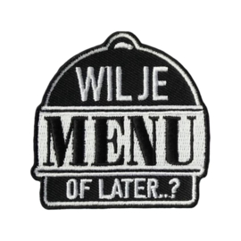 Wil je menu of later? Embleem