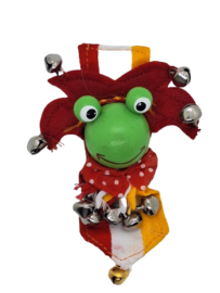 Broche kikker op lintje