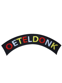 Oeteldonkboog rood wit geel met achtergrond