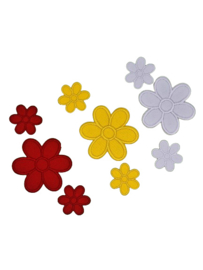 Strijkapplicatie van bloemtjes (9 st)