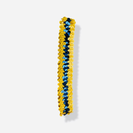 Hoofdband pailletten Blauw/Geel