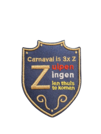 Klittenband embleem Zuipen, zingen, zien