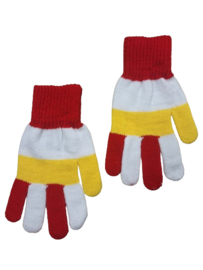 Handschoenen rood wit geel