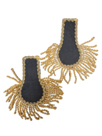 Epauletten zwart met goud decoratierand
