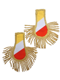 Epauletten rood wit geel schuin