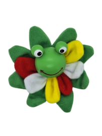 Broche kikker op lelyblad