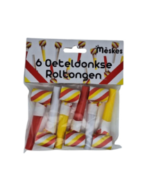 Roltongen rood wit geel