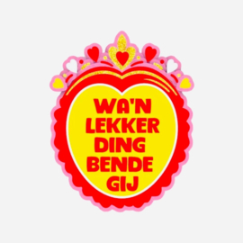 Wa'n lekkerding bende bij embleem