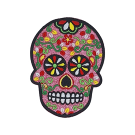 Glitter skull roze