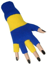 Handschoen blauw geel
