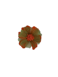 oranje groen speld bloem