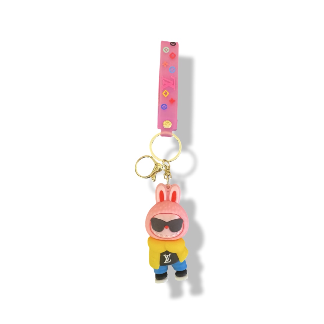 Labubu sleutelhanger LV met zonnebril