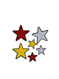 Strijkapplicatie van sterren (6 st)