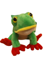 Grote pluche kikker zittend