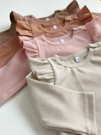 Longsleeve ruffle  | Peach (rib)