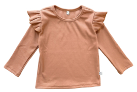 Longsleeve ruffle  | Peach (rib)