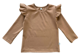 Longsleeve ruffle | Cacao (rib)