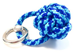 Sleutelhanger scheepsknoop paracord blauw/turquoise