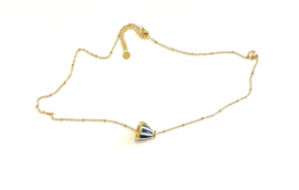 Ketting stainless steel goud met zwart wit theekopje