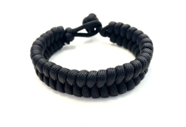 Heren armband gevlochten paracord zwart