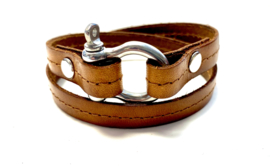 Armband leer cognac met harpsluiting