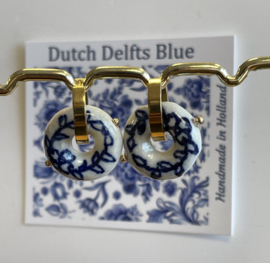 Oorringen Delfts blauw rondelle