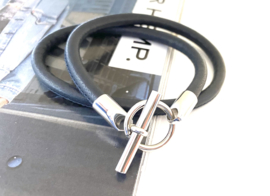 Armband leer hermes style donker blauw