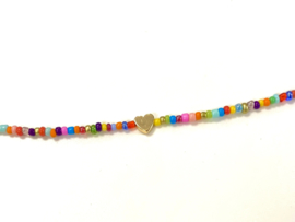 Ketting multicolor met hartjes