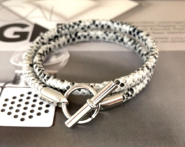 Armband leer hermes style python