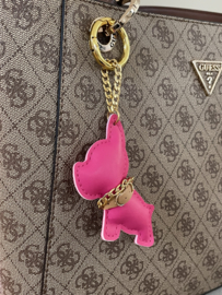 Sleutelhanger bulldog goud roze