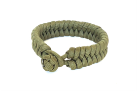 Heren armband gevlochten paracord legergroen