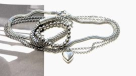 Ketting  zilver hart