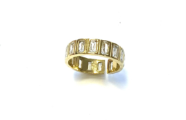 Ring stainless steel goud zirkonia