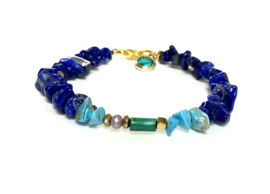 Armband natuursteen Lapis/Turquoise