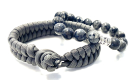 Heren armband paracord grijs