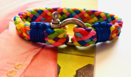 Heren armband paracord regenboog