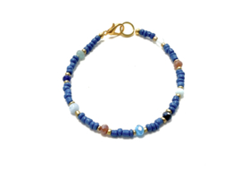 Armband blauw met edelsteentjes