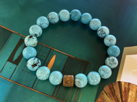 Heren armband turkoois /Tibetaanse gebedskraal