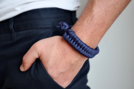 Heren armband gevlochten paracord blauw