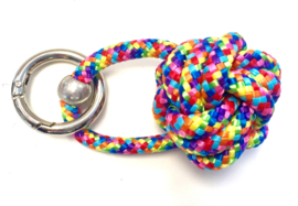 Sleutelhanger scheepsknoop paracord regenboog