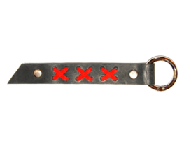 Sleutelhanger XXX  grijs/rood