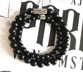 Armbanden set vader/zoon onyx