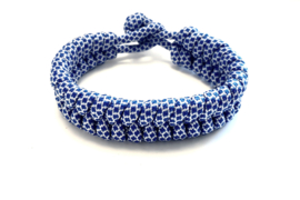 Heren armband gevlochten paracord blauw/wit